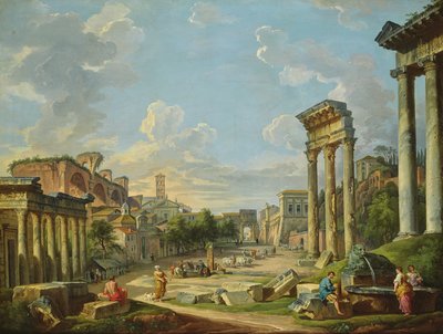 View of Campo Vaccino in Rome by Giovanni Paolo Pannini